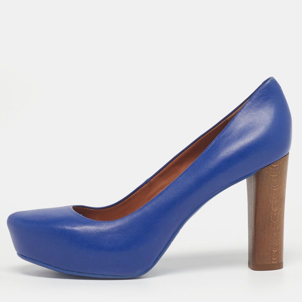 Marc by Marc Jacobs Blue Leather Platform Pumps Size 37