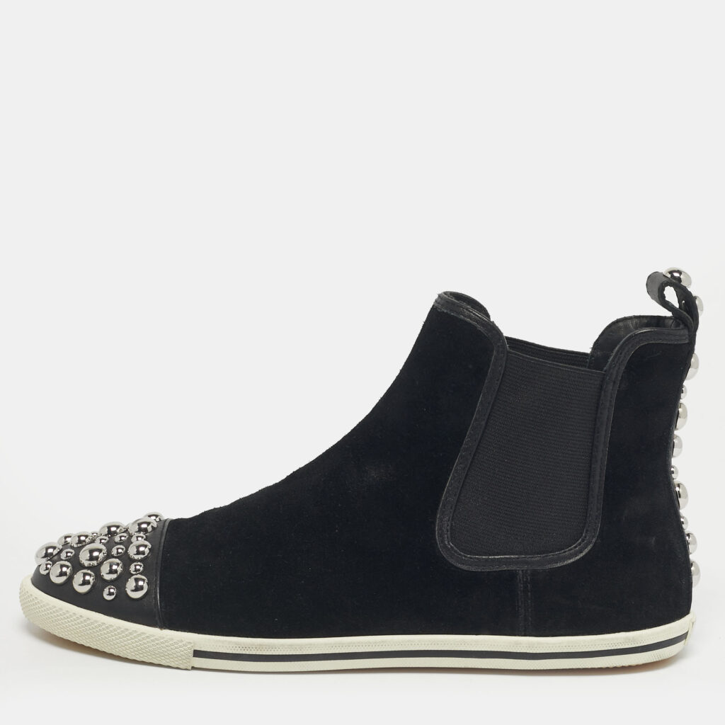 Marc by Marc Jacobs Black Suede and leather Studded Graham High Top Sneakers Size 37 Marc by Marc Jacobs Black Suede and leather Studded Graham High Top Sneakers Size 37