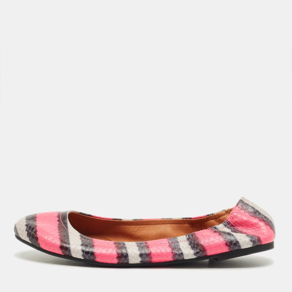 luxury-women-marc-by-marc-jacobs-used-shoes-p1220360-001-1.jpg Marc by Marc Jacobs Multicolor Watersnake Embossed Leather Ballet Flat Size 37.5