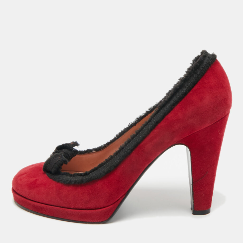 Marc by Marc Jacobs Burgundy/Black Suede Platform Pumps Size 38 Marc by Marc Jacobs Burgundy/Black Suede Platform Pumps Size 38