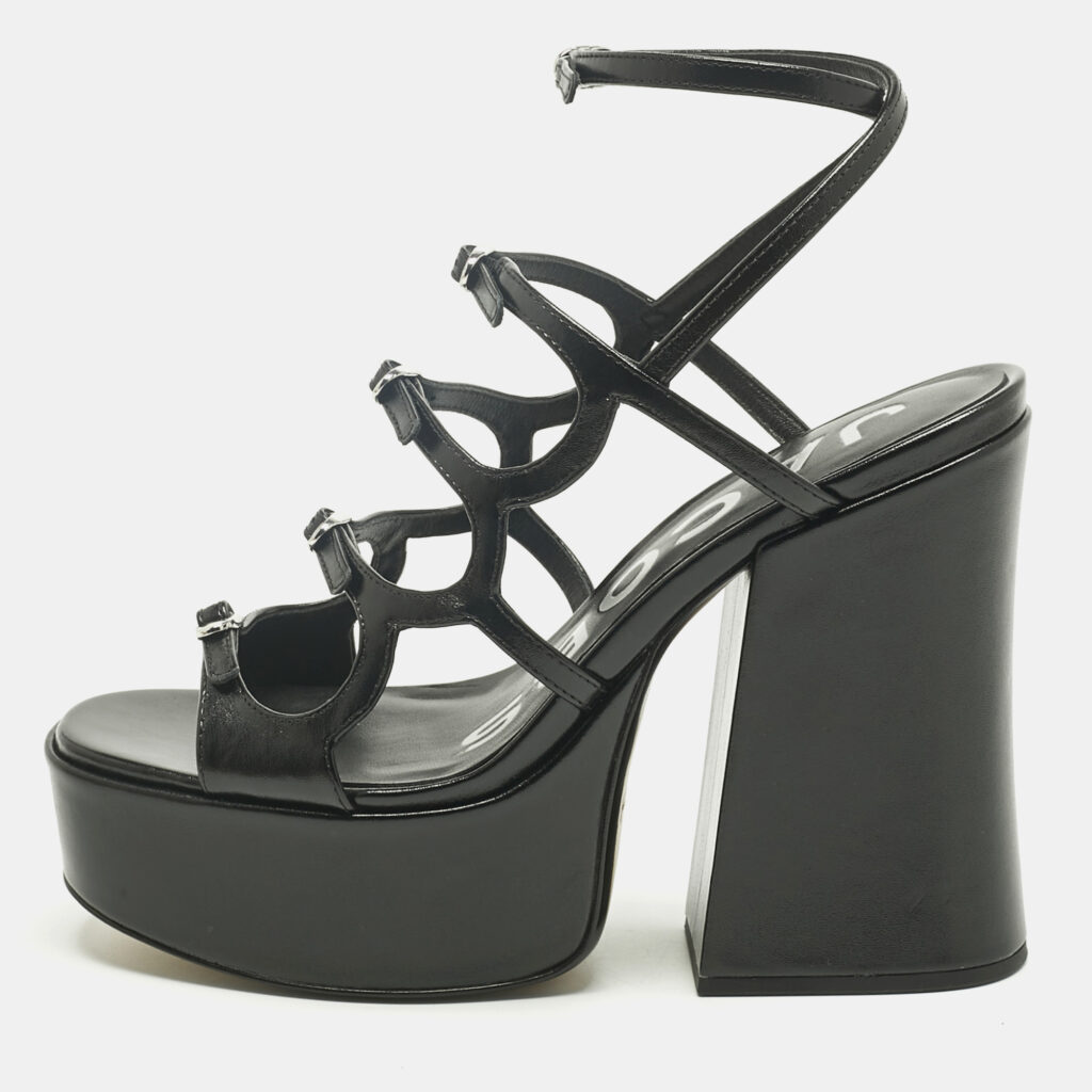 Marc Jacobs Black Leather Kiki Platform Sandals Size 38 Marc Jacobs Black Leather Kiki Platform Sandals Size 38