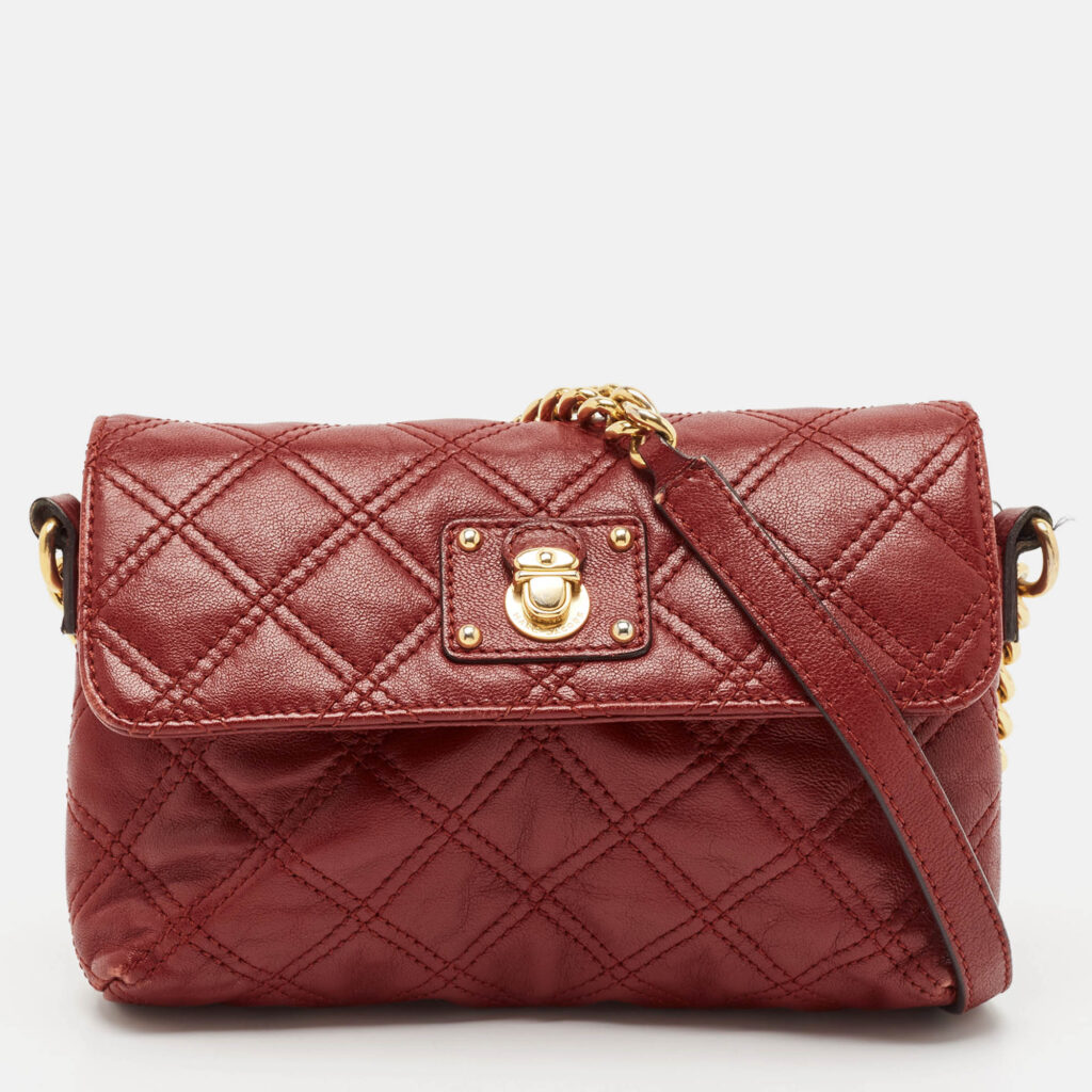 Marc Jacobs Red Quilted Leather Single Shoulder Bag Marc Jacobs Red Quilted Leather Single Shoulder Bag
