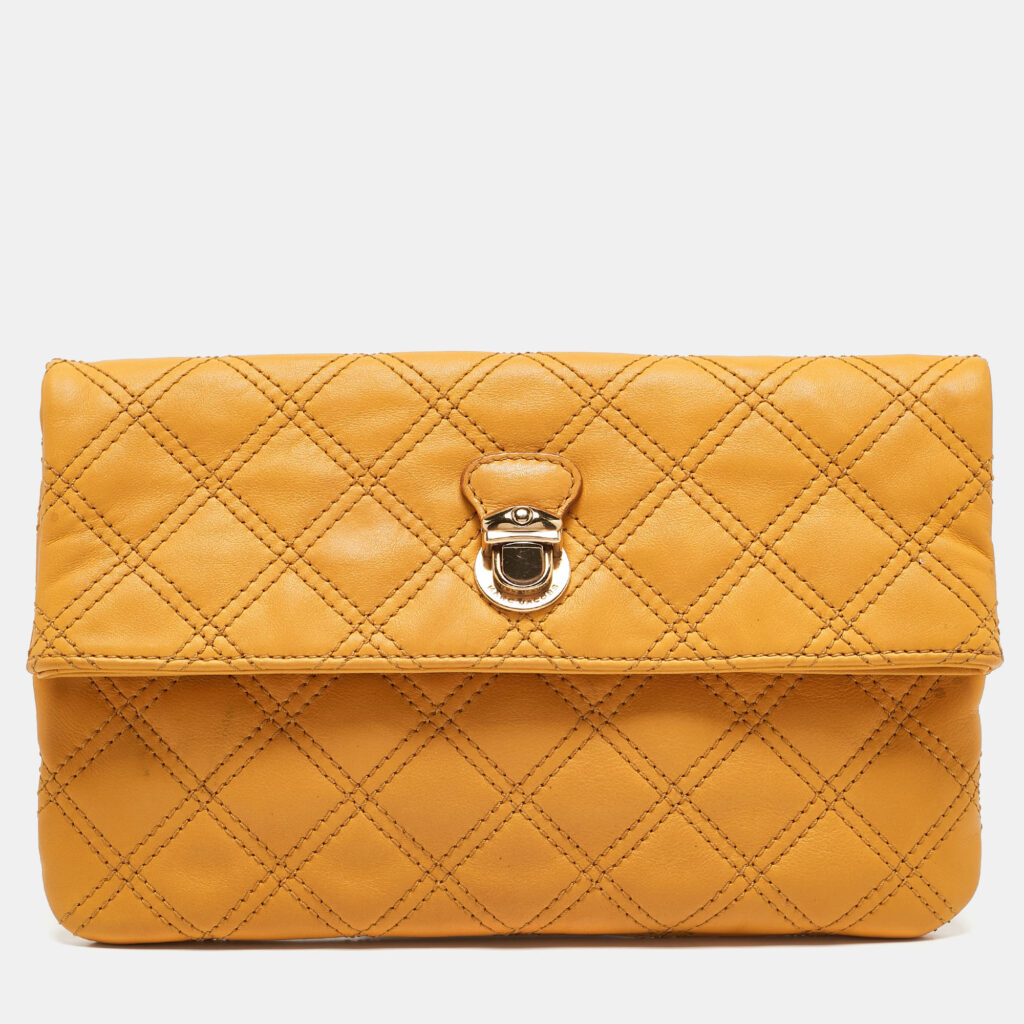 Marc Jacobs Mustard Quilted Leather Eugenie Clutch Marc Jacobs Mustard Quilted Leather Eugenie Clutch