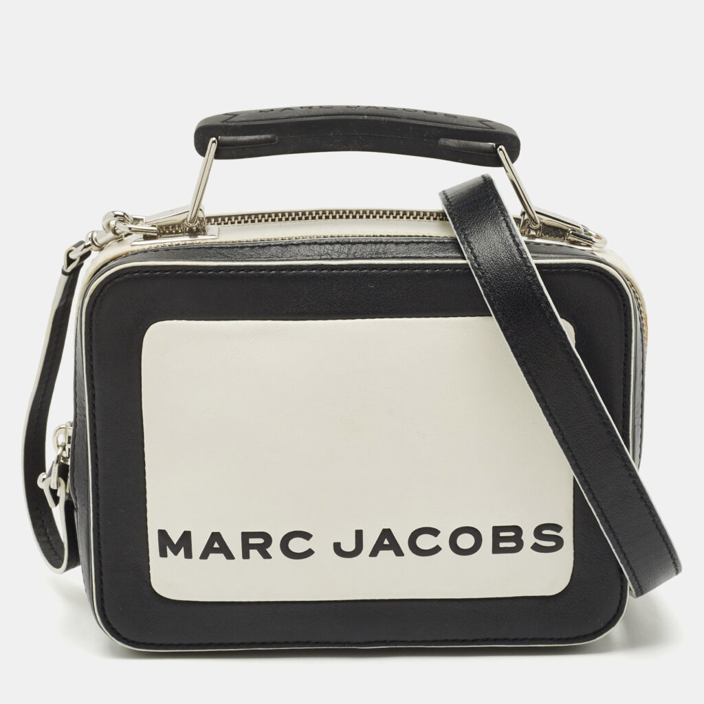 Marc Jacobs Black/White Leather The Box 20 Top Handle Bag Marc Jacobs Black/White Leather The Box 20 Top Handle Bag