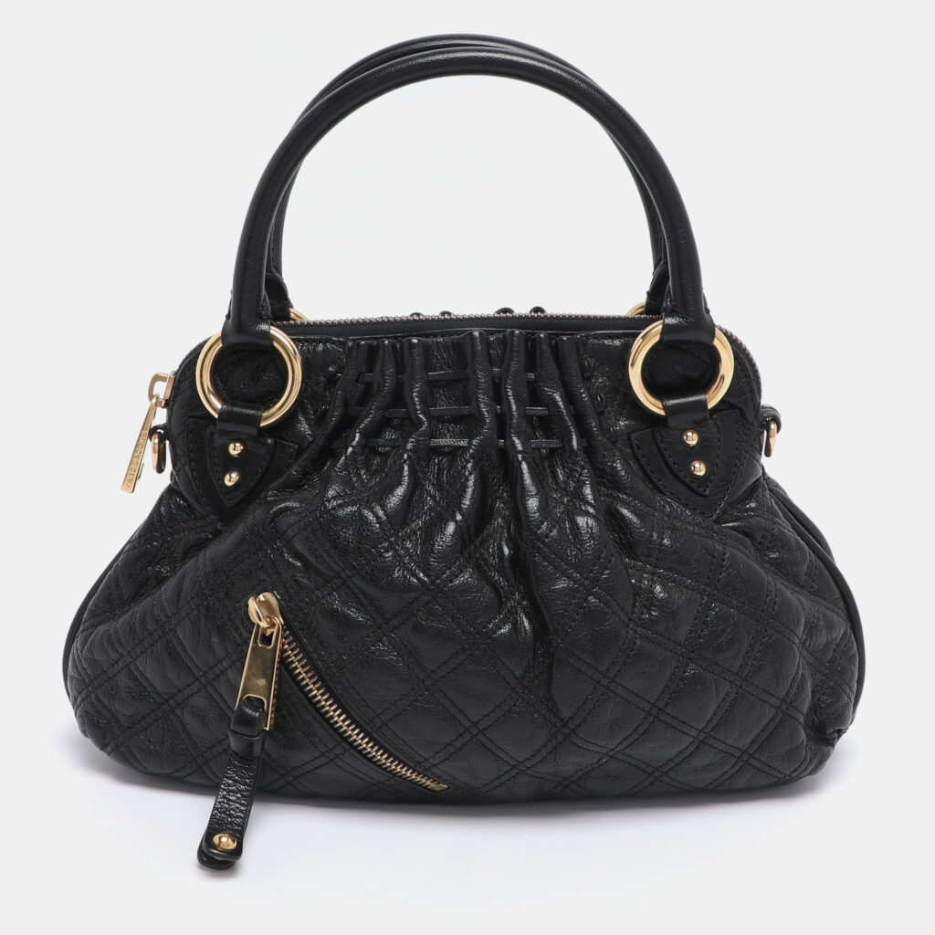Marc Jacobs Black Quilted Leather Small Cecilia Satchel