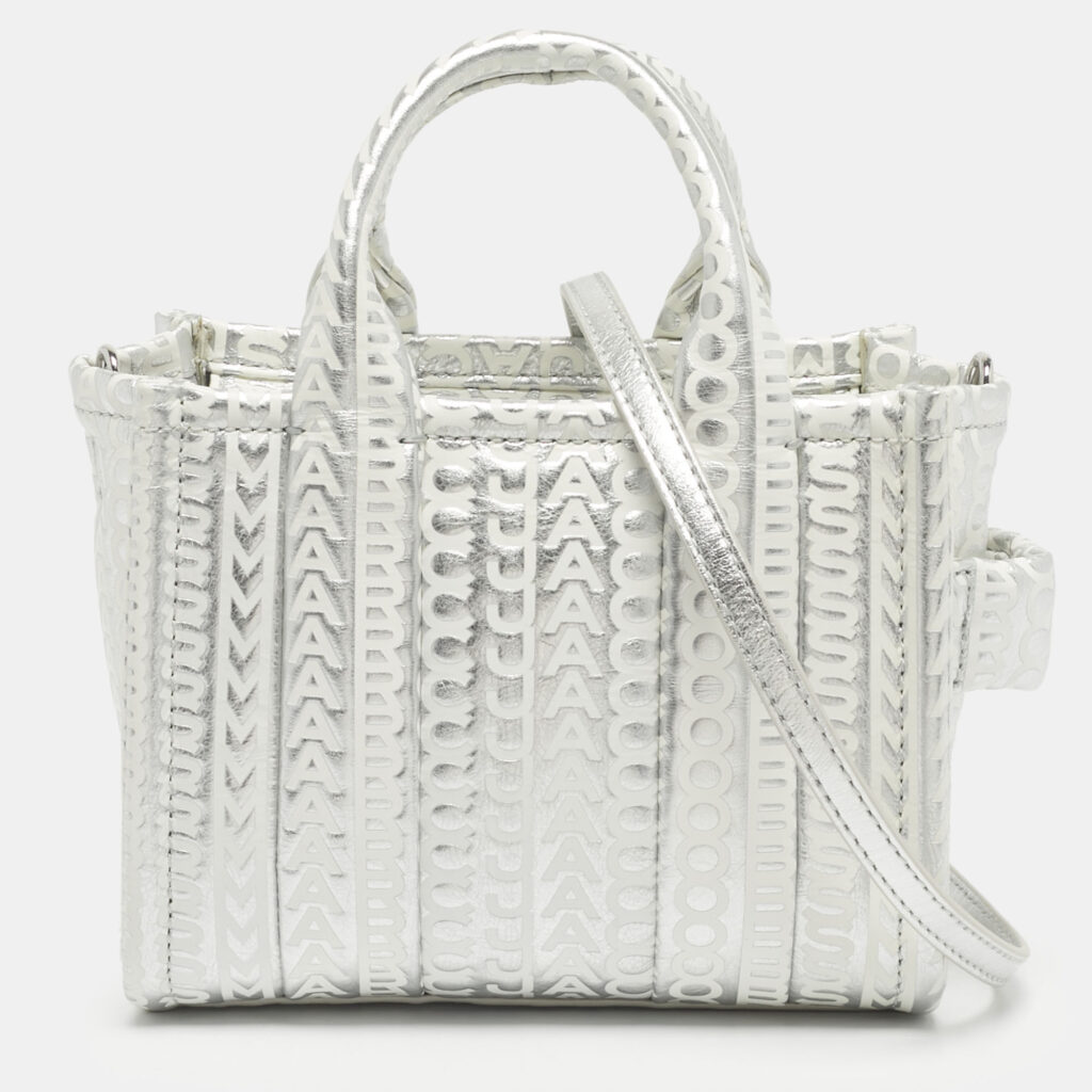 Marc Jacobs Silver/White Leather Mini The Tote