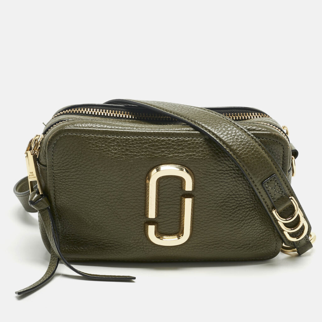 Marc Jacobs Olive Green Leather The Softshot 21 Camera Bag