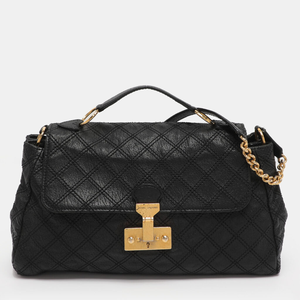 Marc Jacobs Black Quilted Leather Baroque Single Shoulder Bag