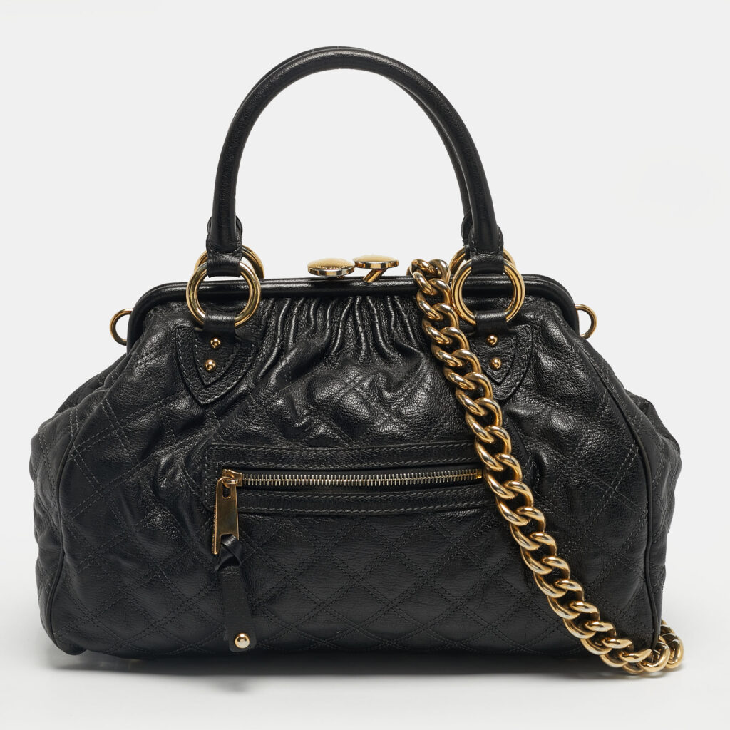 Marc Jacobs Black Quilted Leather Stam Satchel Marc Jacobs Black Quilted Leather Stam Satchel
