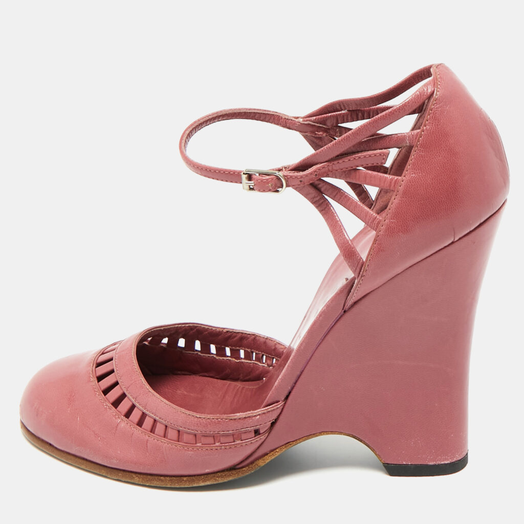 Marc Jacobs Purple Leather Wedge Pumps Size 37