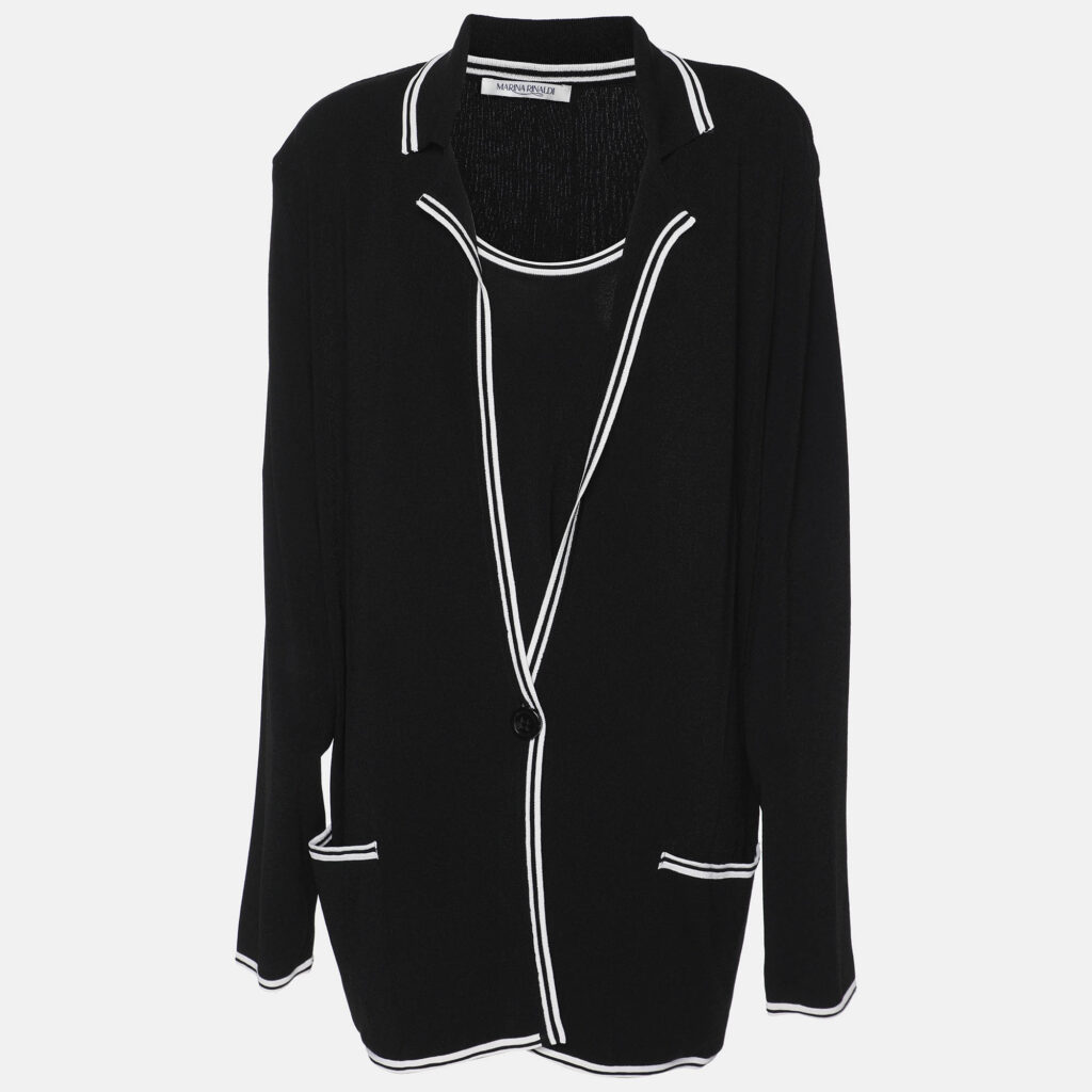 Marina Rinaldi Black Jersey Cardigan Set L Marina Rinaldi Black Jersey Cardigan Set L
