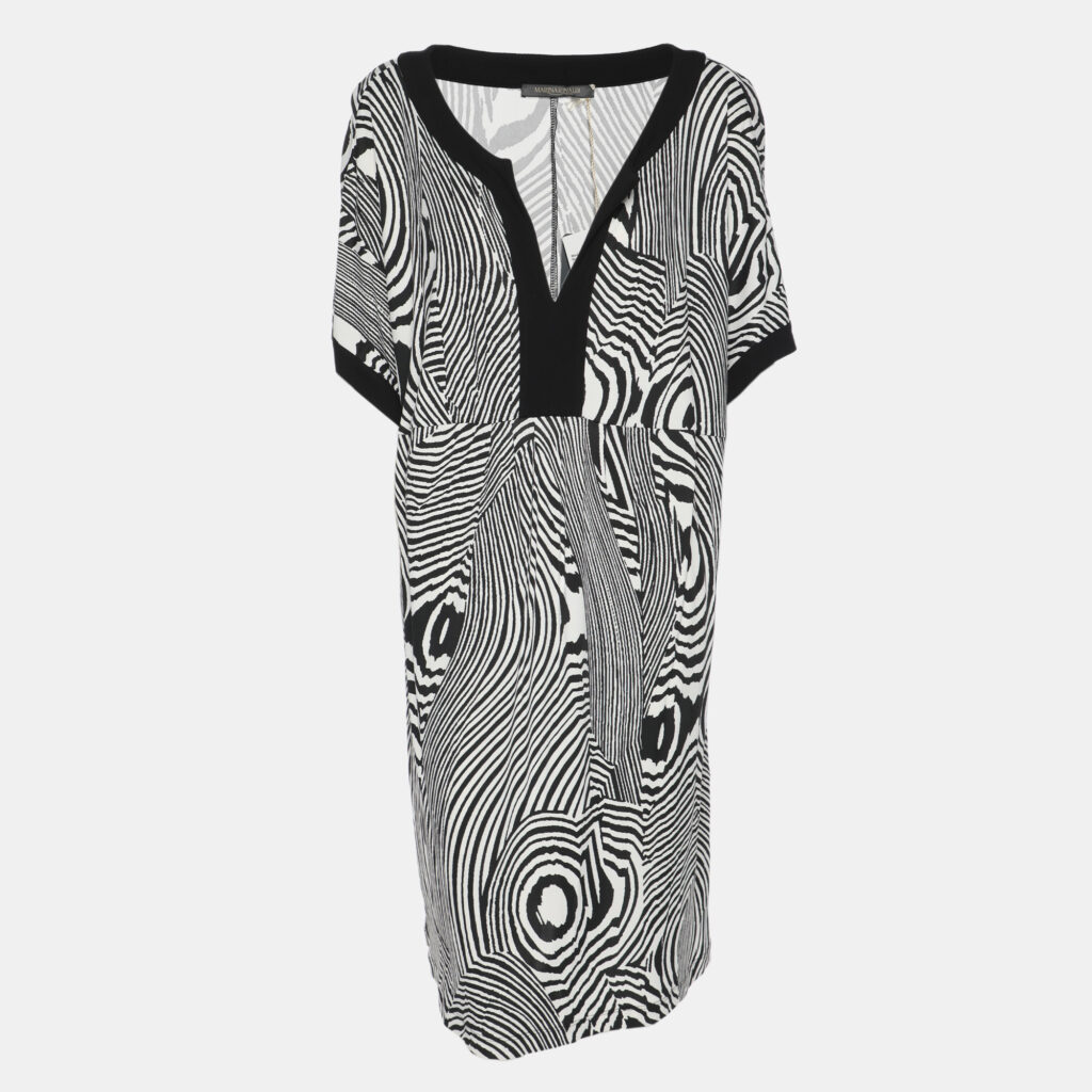 Marina Rinaldi Black/White Jersey Psychadelic Stripe Tunic M Marina Rinaldi Black/White Jersey Psychadelic Stripe Tunic M