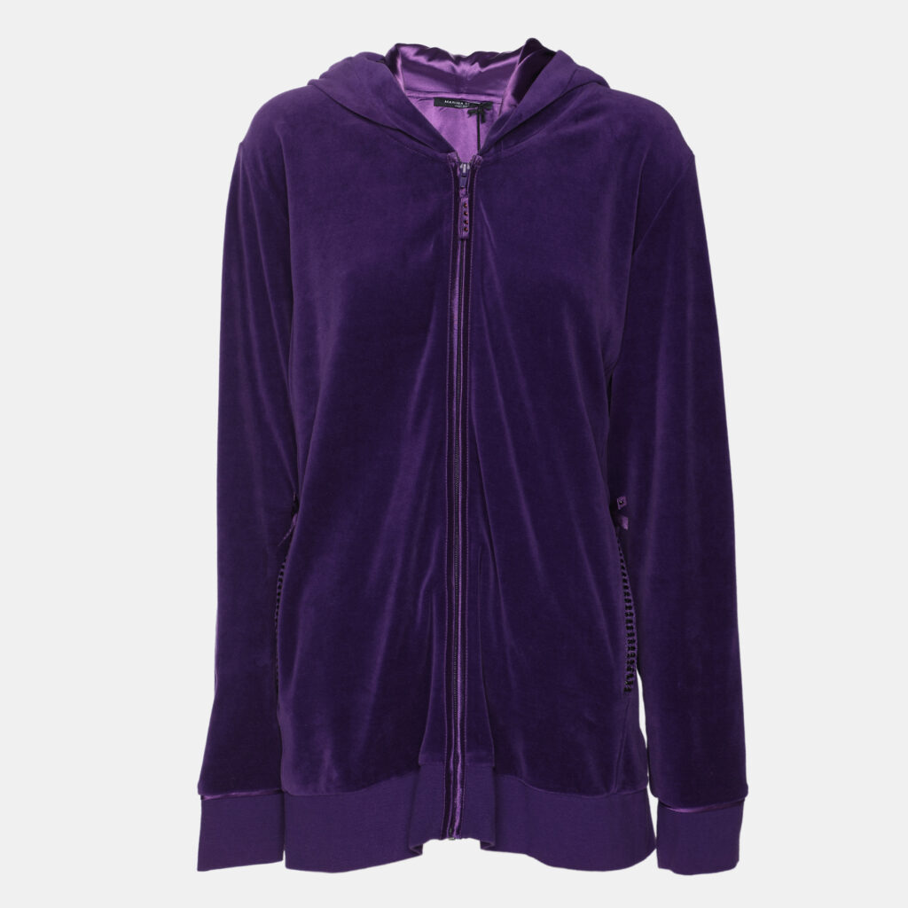 Marina Sport by Marina Rinaldi Purple Jersey Hoodie Jacket XL