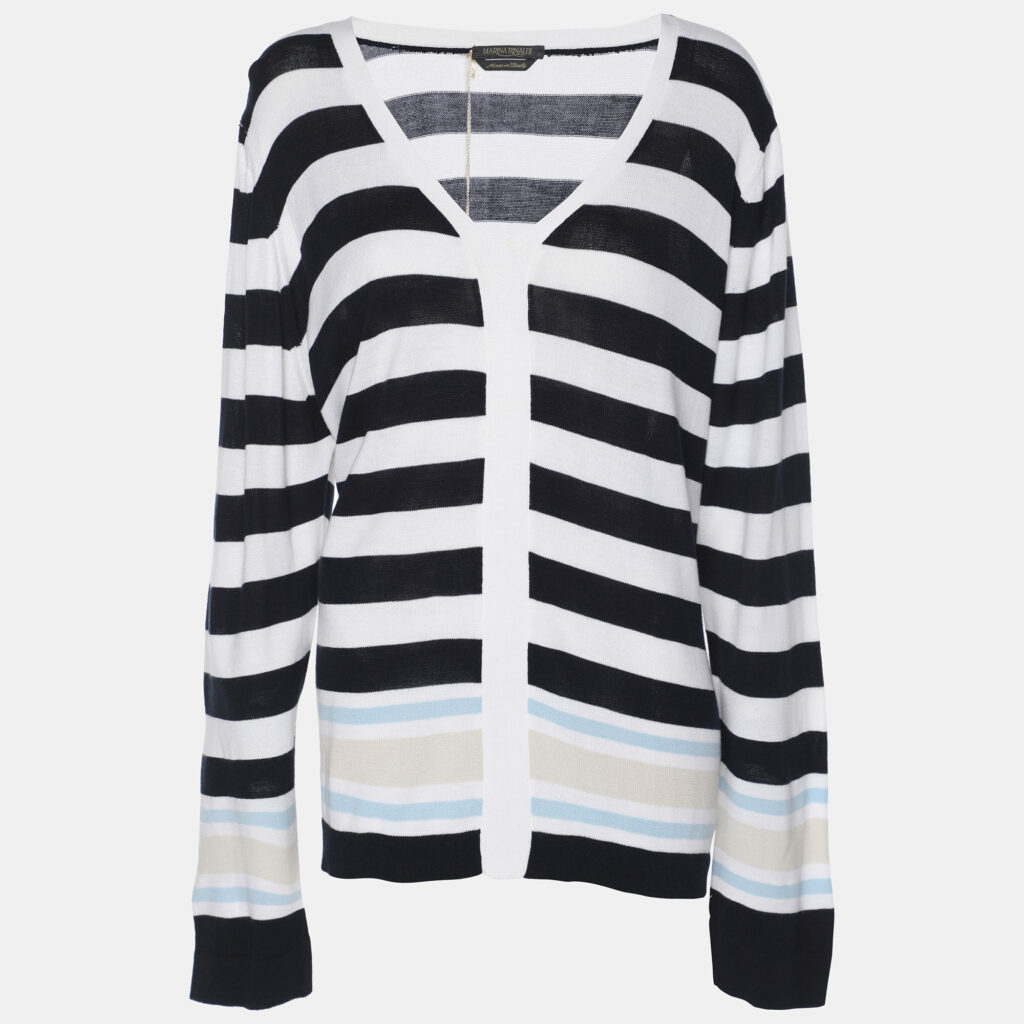Marina Rinaldi Multicolor Stripe Knit Fabric Sweatshirt L Marina Rinaldi Multicolor Stripe Knit Fabric Sweatshirt L