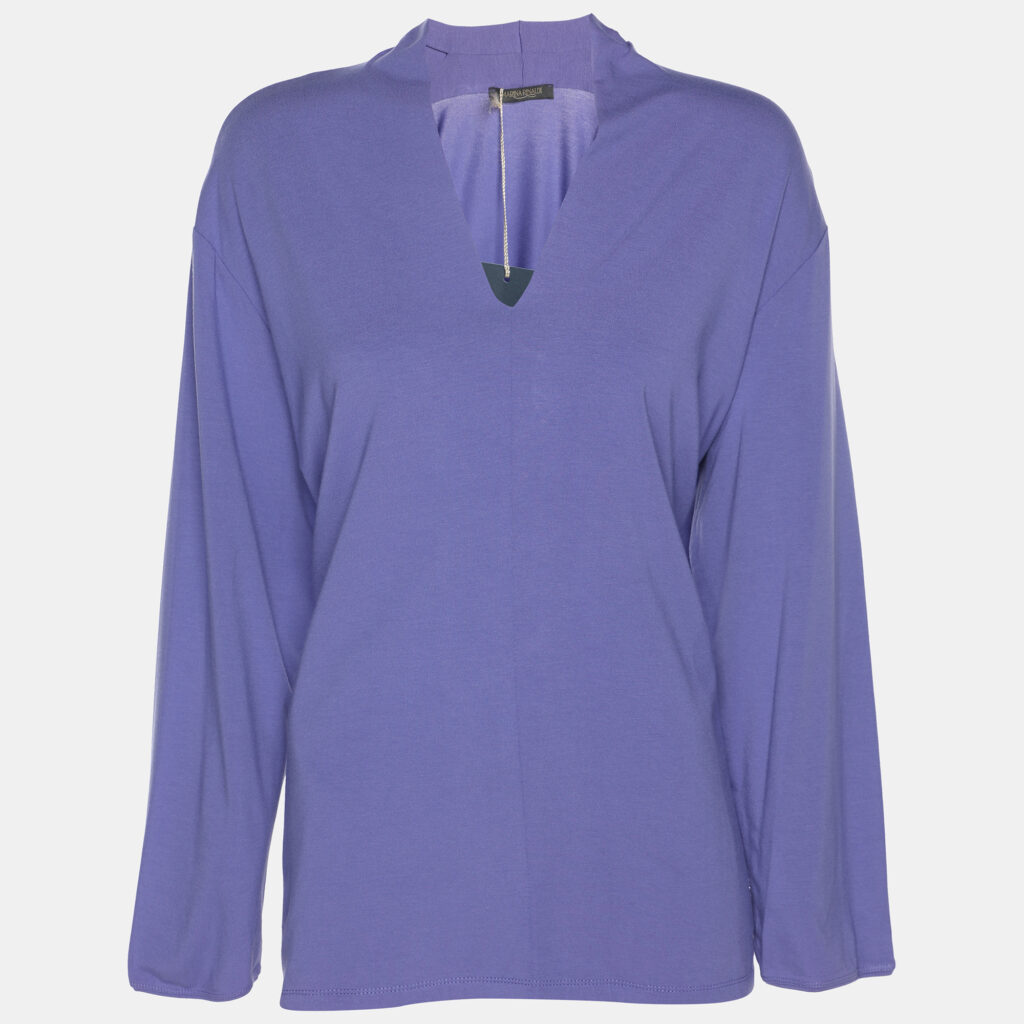 Marina Rinaldi Purple Jersey V Neck Top XL Marina Rinaldi Purple Jersey V Neck Top XL