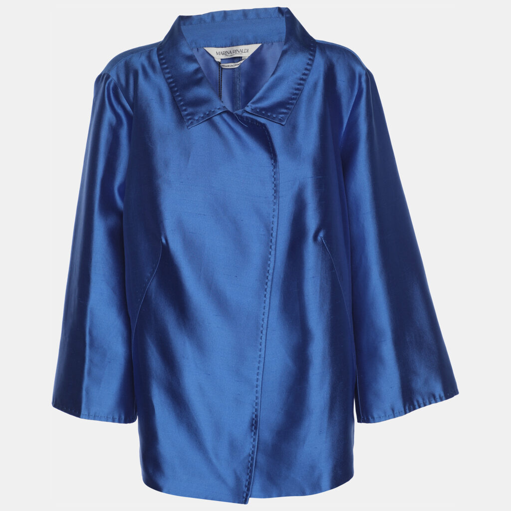Marina Rinaldi Blue Silk Blend Blazer L
