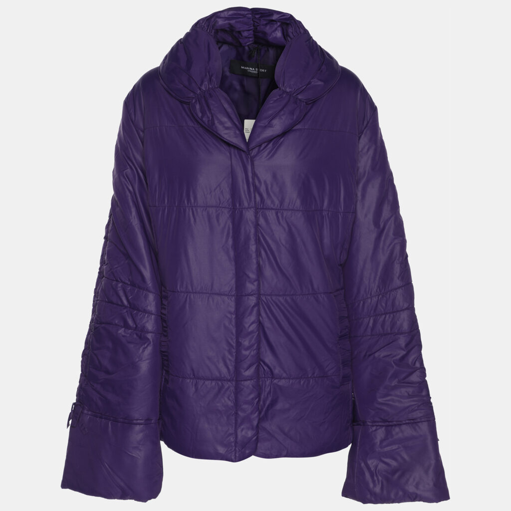 Marina Sport by Marina Rinaldi Purple Quilted Nylon Open Neck Jacket L