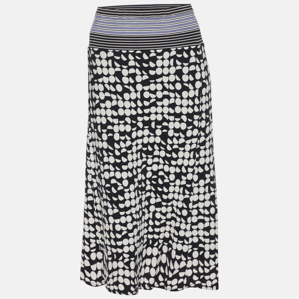 Elena Miro Black/White Printed Jersey Midi Skirt XL Elena Miro Black/White Printed Jersey Midi Skirt XL