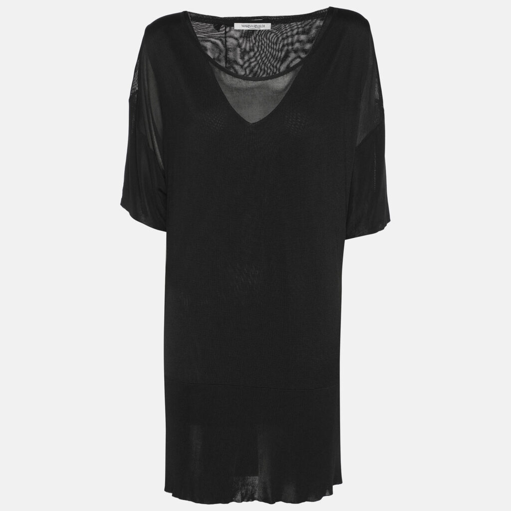 Marina Rinaldi Black Stretch Knit Half Sleeve Sweater Set L Marina Rinaldi Black Stretch Knit Half Sleeve Sweater Set L