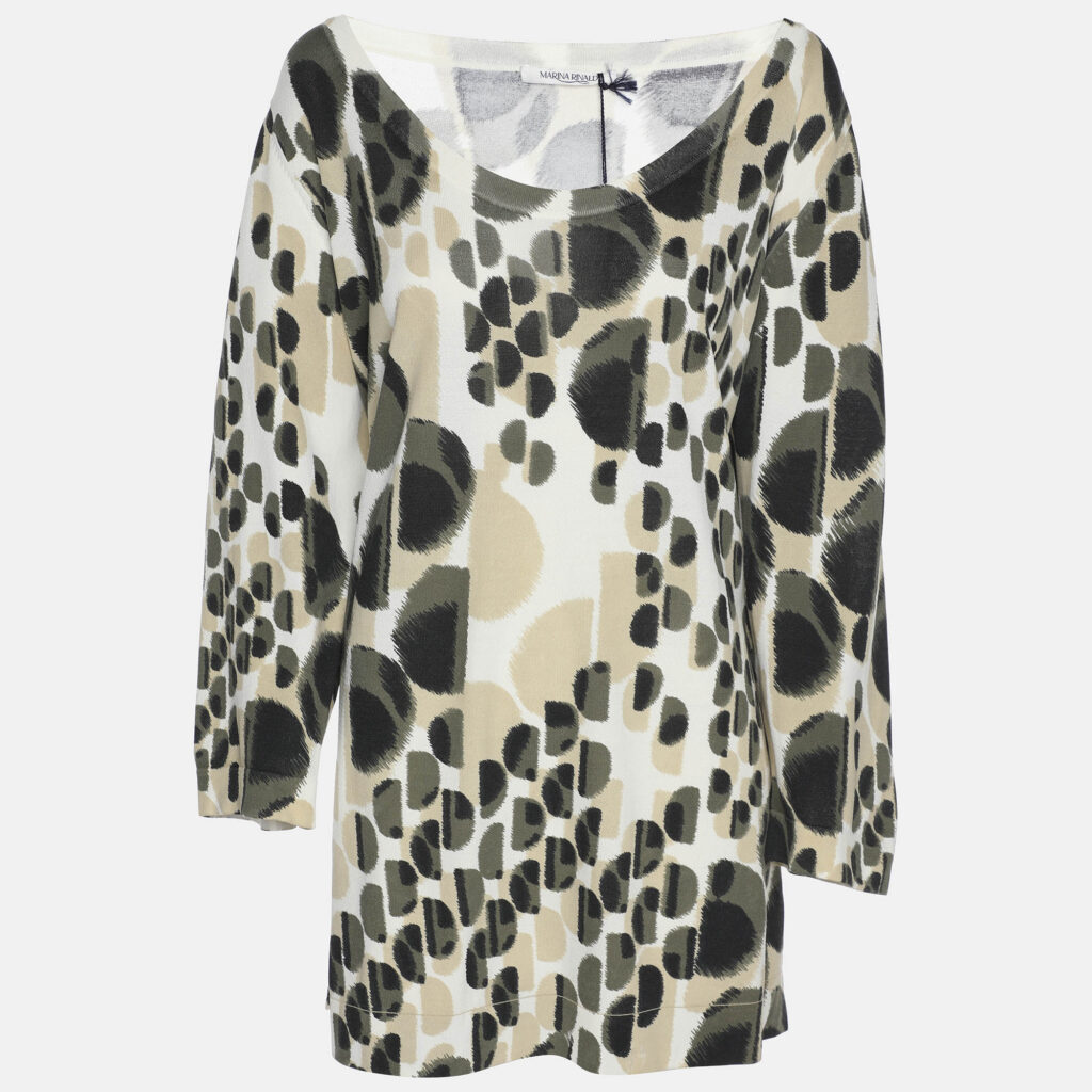 Marina Rinaldi Multicolor Jersey Neck Scoop 3/4 Sleeve Sweater L Marina Rinaldi Multicolor Jersey Neck Scoop 3/4 Sleeve Sweater L