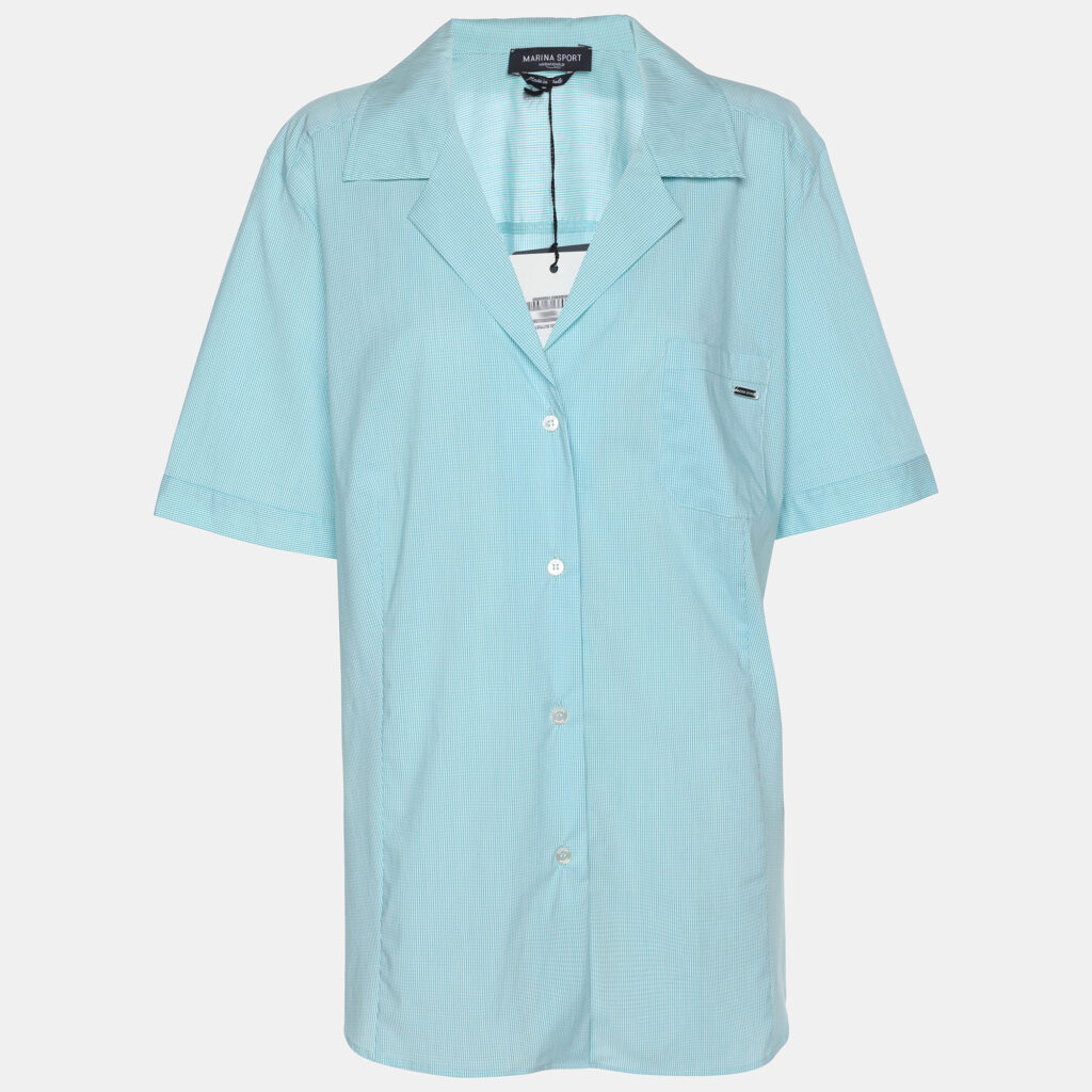 Marina Sport by Marina Rinaldi Turquoise Cotton Blend Long Sleeve Shirt L