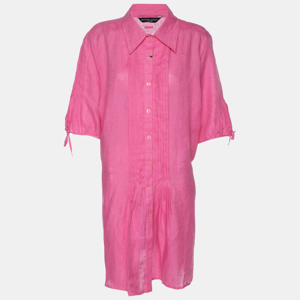 Marina Sport by Marina Rinaldi Linen Pintuck Mini Dress L Marina Sport by Marina Rinaldi Linen Pintuck Mini Dress L
