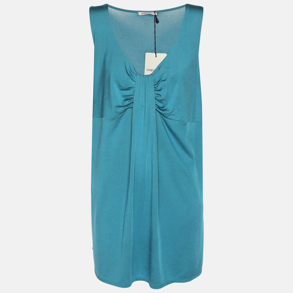 Marina Rinaldi Metallic Blue Jersey Sleeveless Tops L Marina Rinaldi Metallic Blue Jersey Sleeveless Tops L