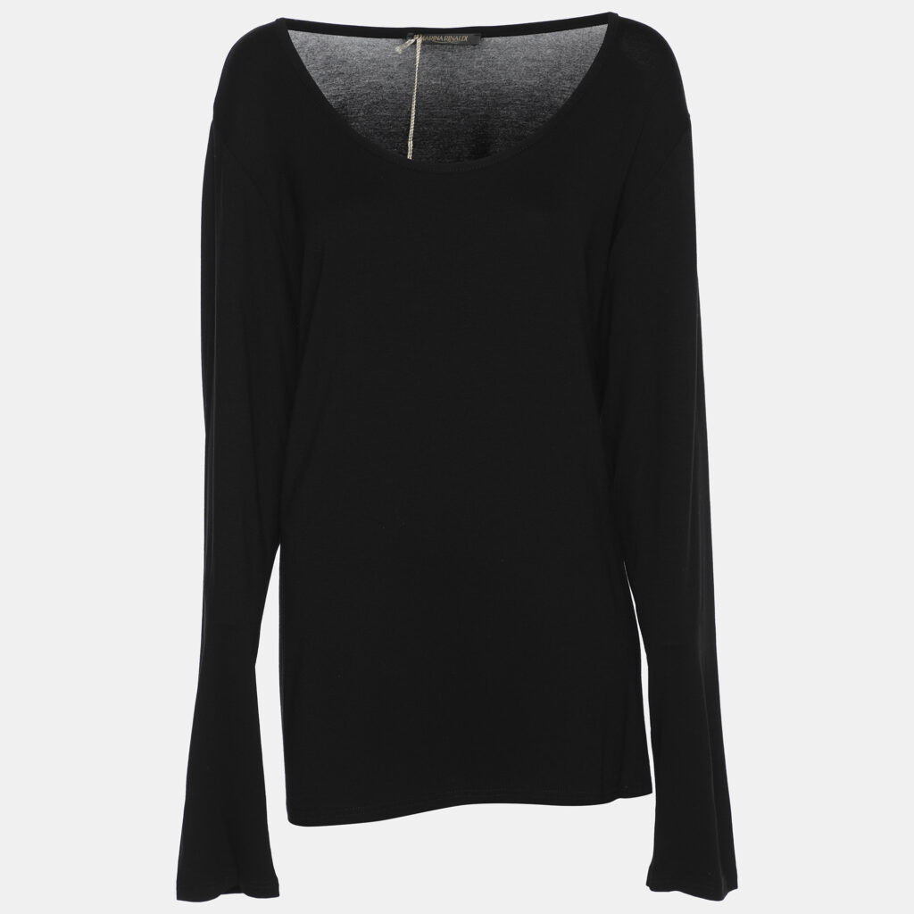 Marina Rinaldi Black Jersey Long Sleeve Top L Marina Rinaldi Black Jersey Long Sleeve Top L