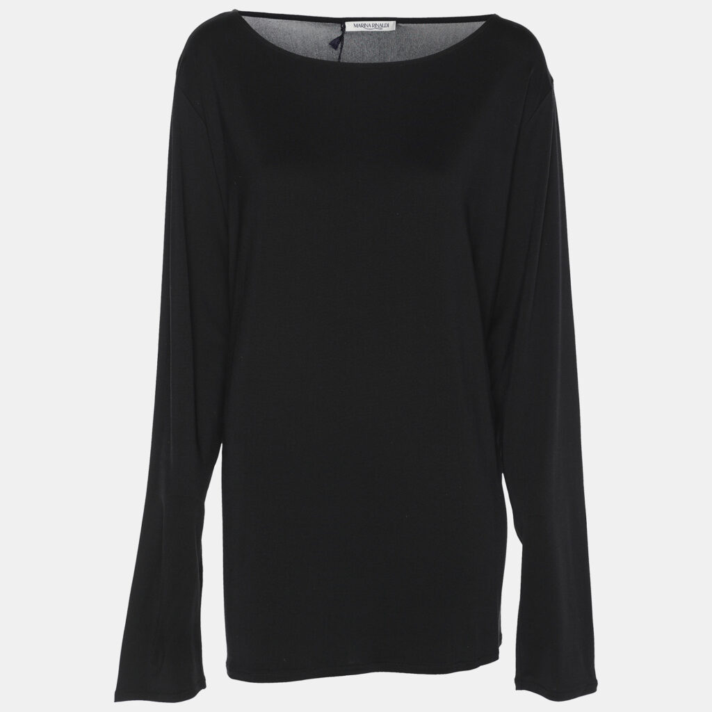 Marina Rinaldi Black Jersey Long Sleeve Sweater L Marina Rinaldi Black Jersey Long Sleeve Sweater L