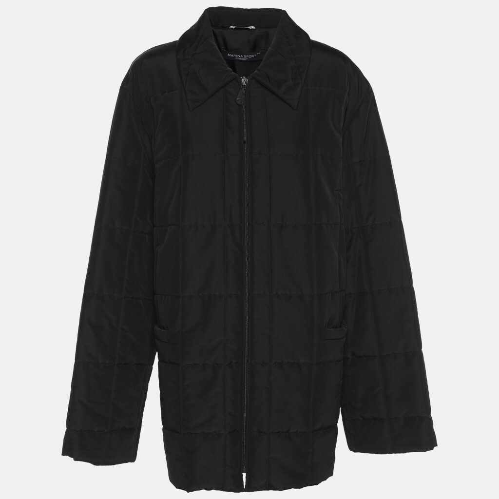 Marina Sport by Marina Rinaldi Black Nylon Overcoat L Marina Sport by Marina Rinaldi Black Nylon Overcoat L