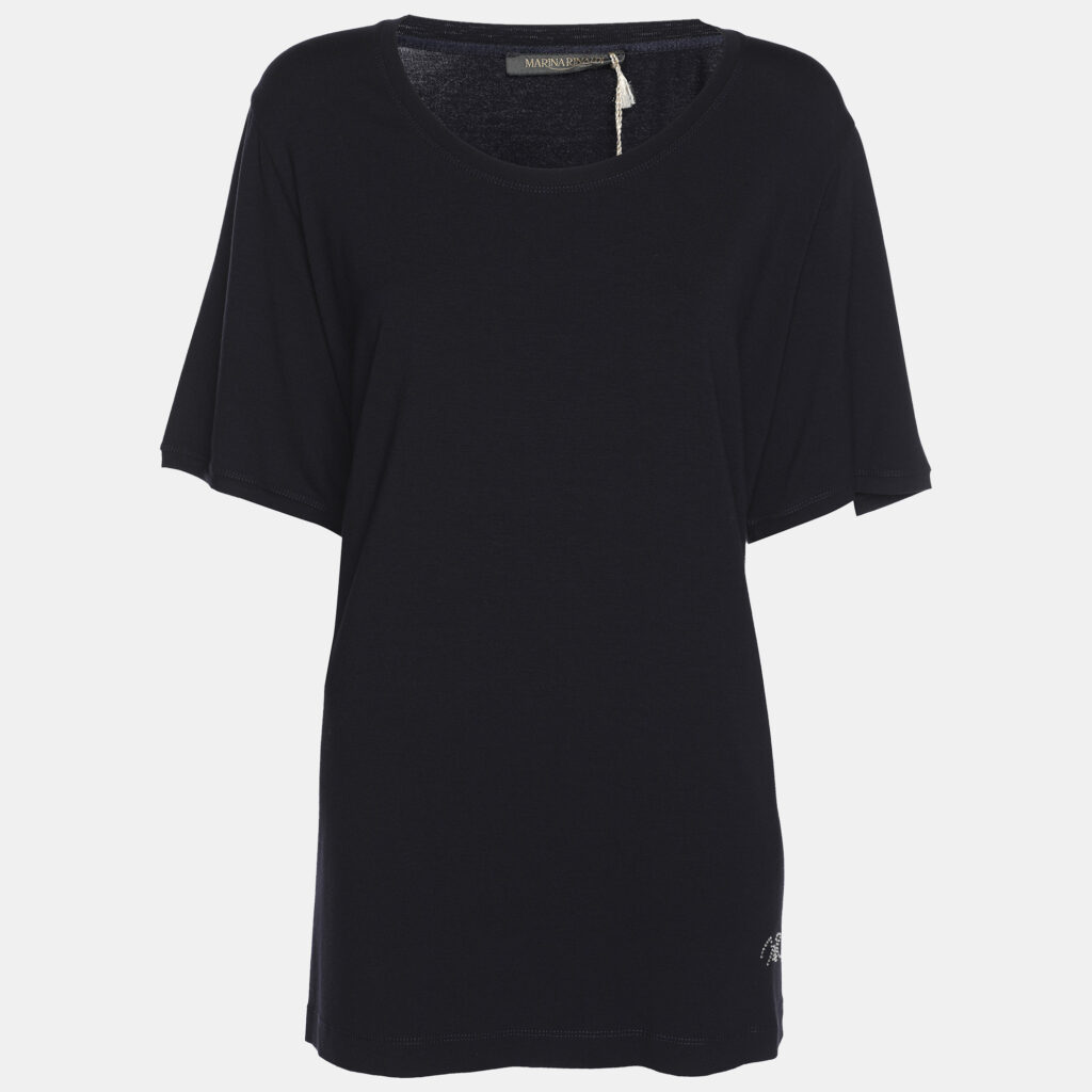 Marina Rinaldi Navy Blue Jersey T-Shirt L Marina Rinaldi Navy Blue Jersey T-Shirt L