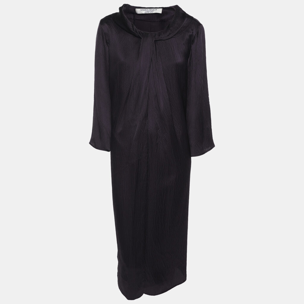 Marina Rinaldi Deep Mauve Crepe Tunic Mini Dress L
