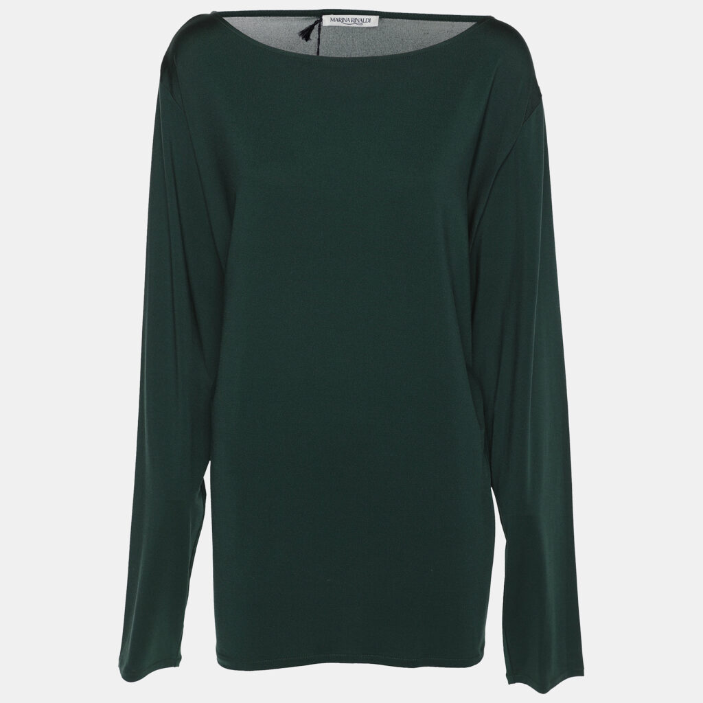 Marina Rinaldi Green Jersey Long Sleeve Sweater L Marina Rinaldi Green Jersey Long Sleeve Sweater L