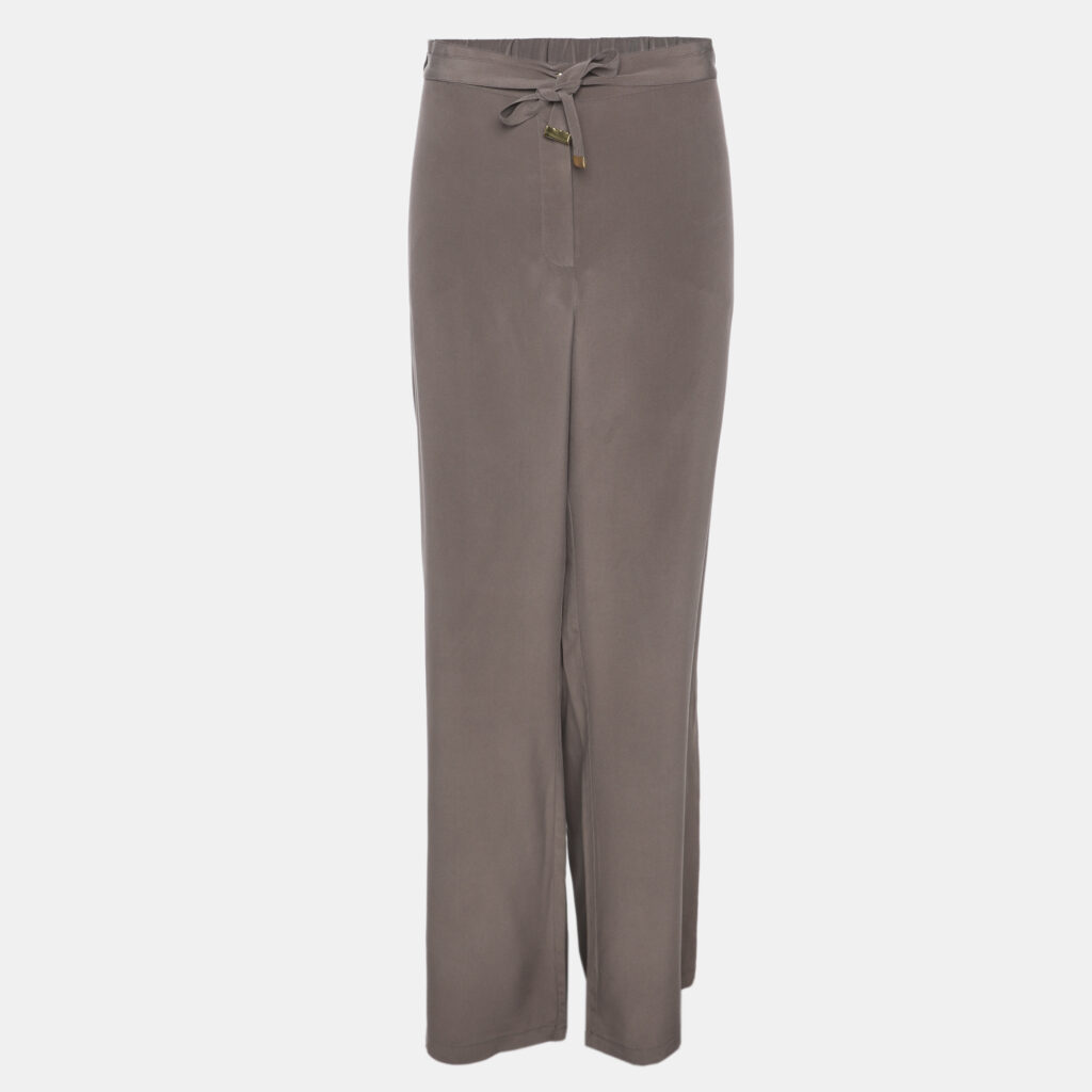 Marina Rinaldi Grey Silk Wide Leg Trouser L