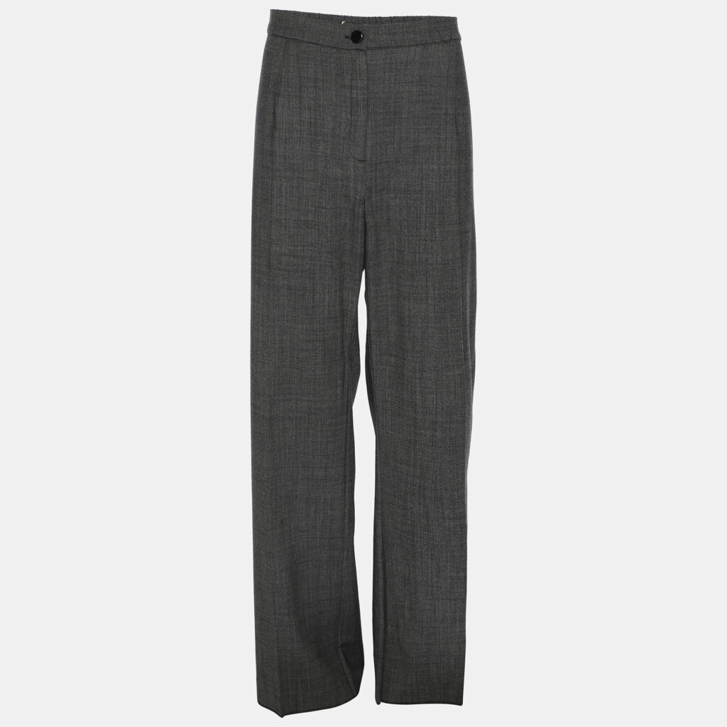 Marina Rinaldi Grey Fleece Wool Trousers L Marina Rinaldi Grey Fleece Wool Trousers L