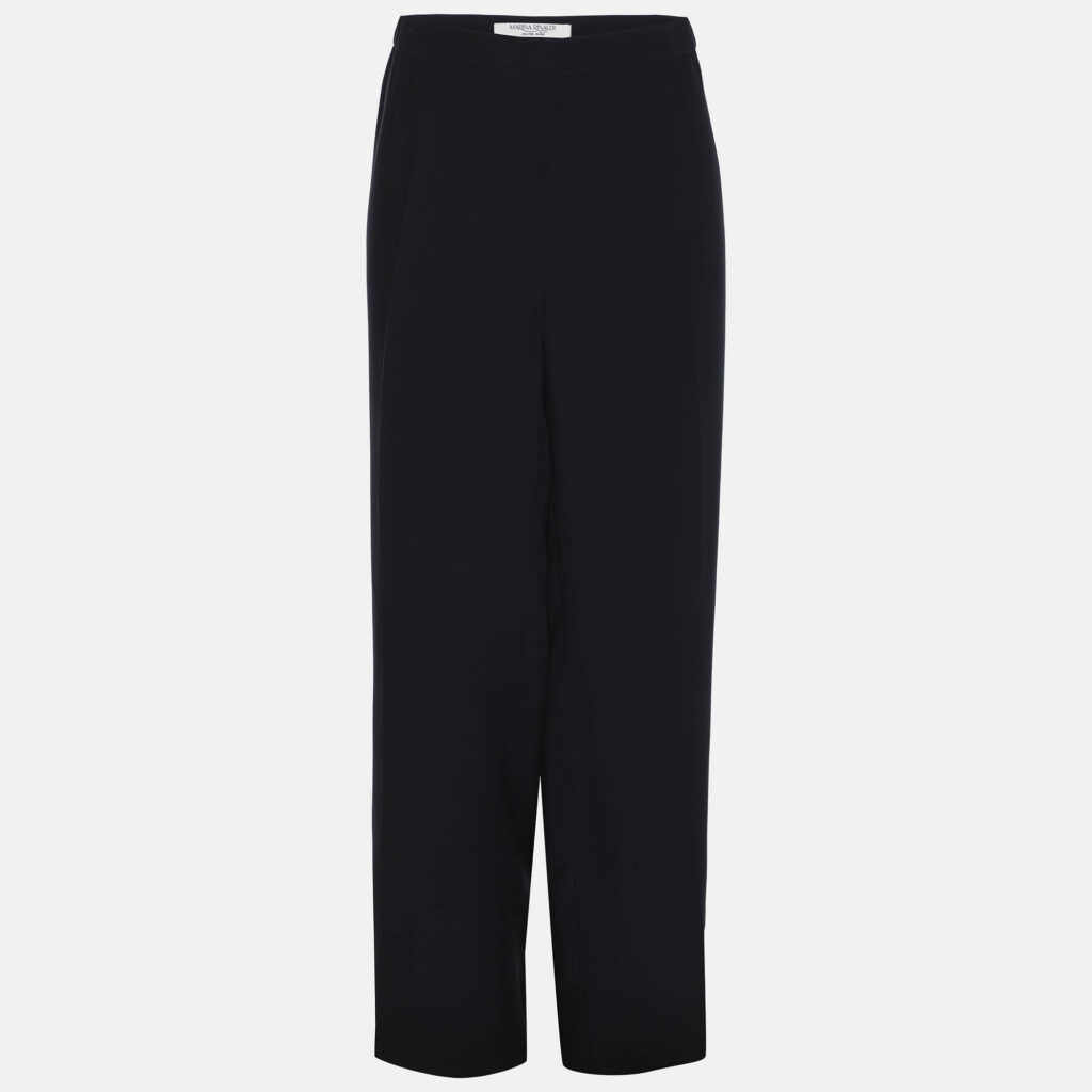 Marina Rinaldi Navy Blue Silk Trousers L