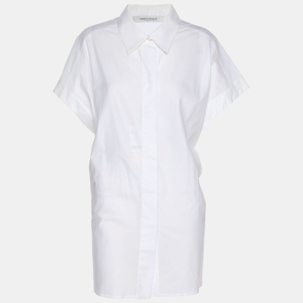 Marina Rinaldi White Cotton Button Front Sleeveless Shirt M Marina Rinaldi White Cotton Button Front Sleeveless Shirt M