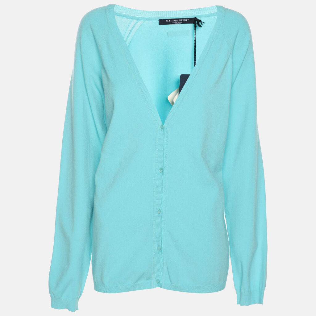 Marina Sport by Marina Rinaldi Sky Blue Knit Full Sleeve Sweater L Marina Sport by Marina Rinaldi Sky Blue Knit Full Sleeve Sweater L