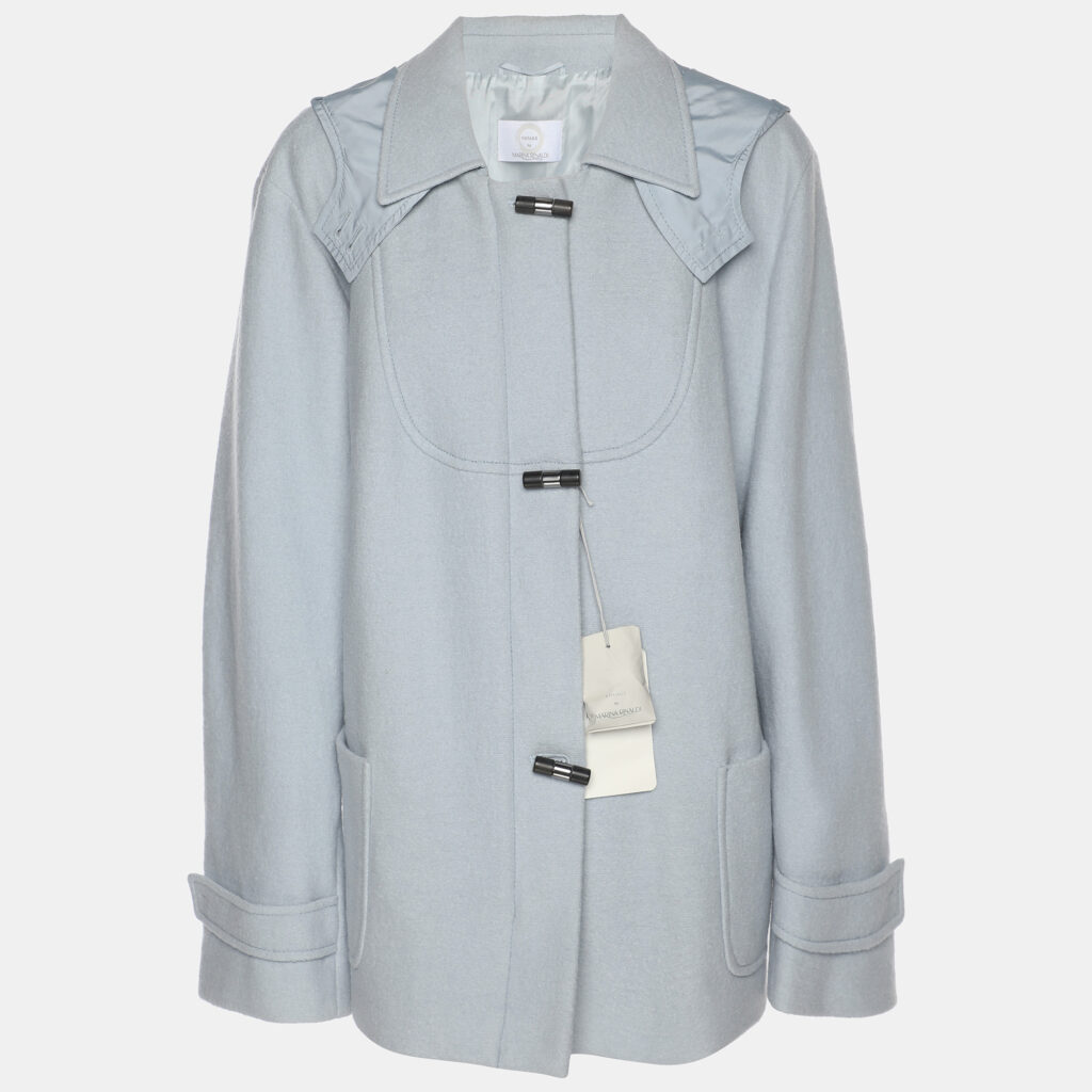 luxury-women-marina-rinaldi-used-clothes-p1186077-002-1.jpg Voyage by Marina Rinaldi Blue Wool Nylon Hooded Jacket L