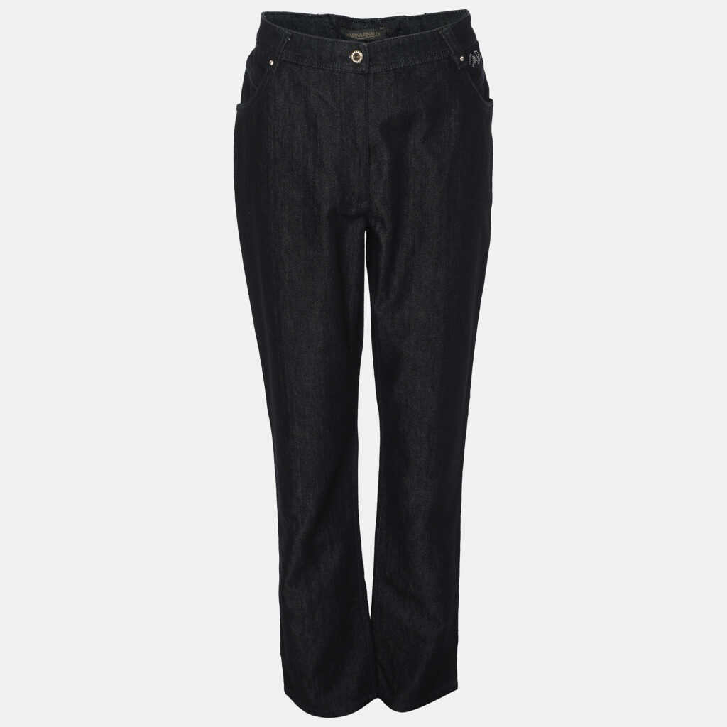 Marina Rinaldi Blue Denim Crystal Embellished Jeans XL