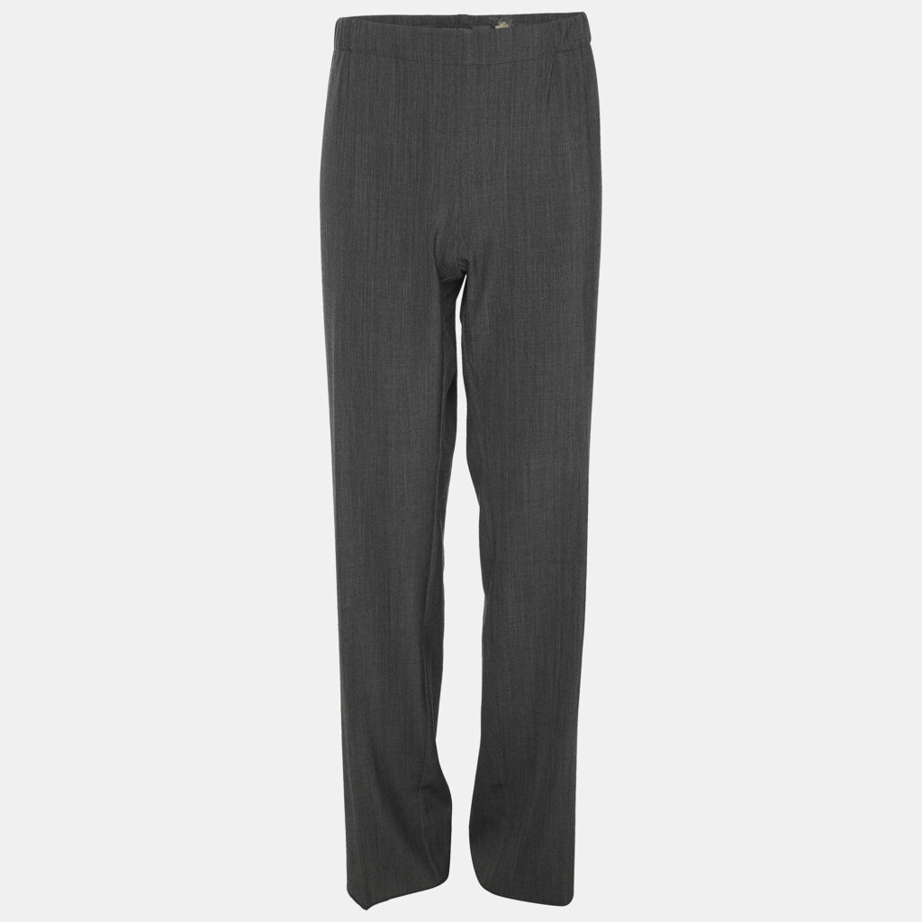 Marina Rinaldi Dark Grey Wool Blend Trousers L