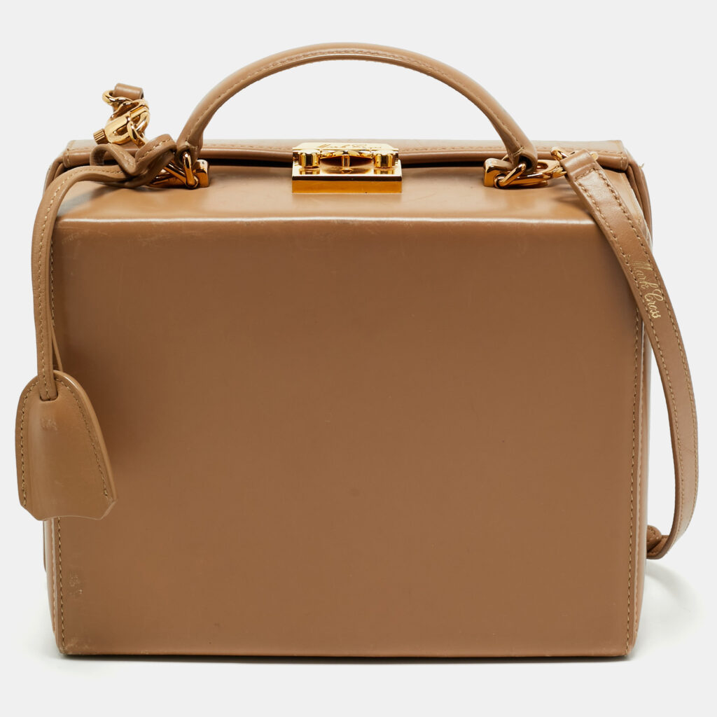 Mark Cross Tan Leather Grace Box Bag Mark Cross Tan Leather Grace Box Bag
