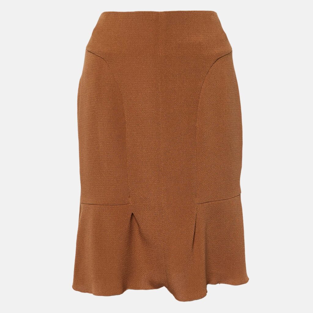 Marni Brown Crepe Double Silk Mini Skirt S Marni Brown Crepe Double Silk Mini Skirt S