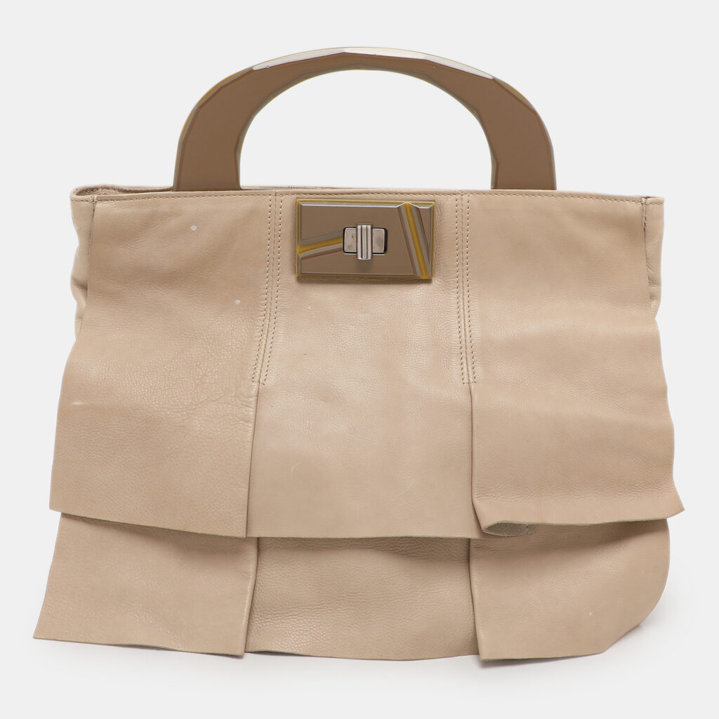 Marni Beige Leather Top Handle Bag