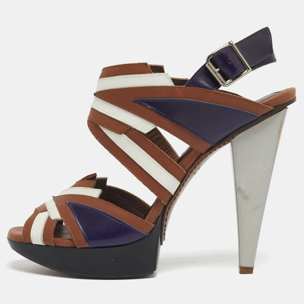 Marni Size 38 Multicolor Leather Ankle Strap Sandals Marni Size 38 Multicolor Leather Ankle Strap Sandals