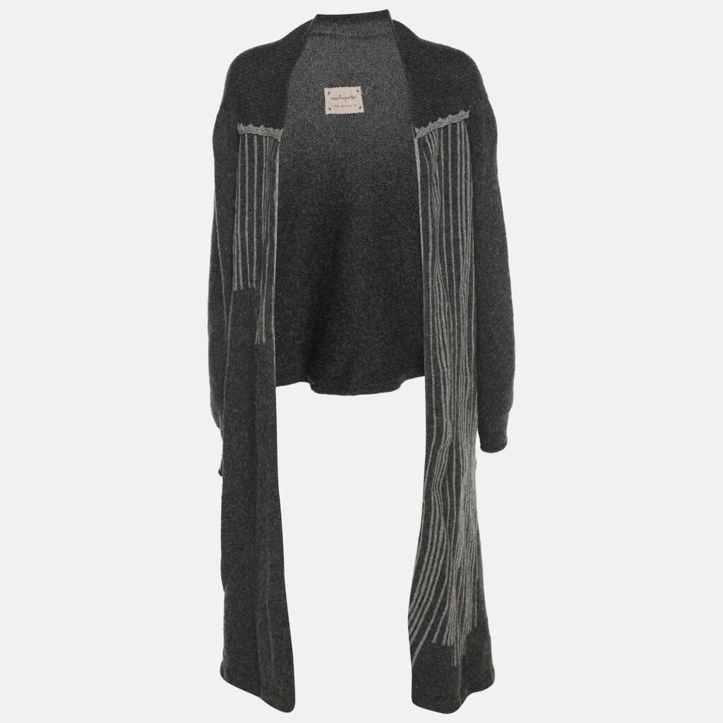 Martha Porter Grey Rib Knit Long Cardigan Martha Porter Grey Rib Knit Long Cardigan