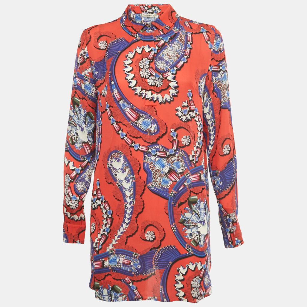 Mary Katrantzou Red Floral Print Silk Mini Dress XS Mary Katrantzou Red Floral Print Silk Mini Dress XS