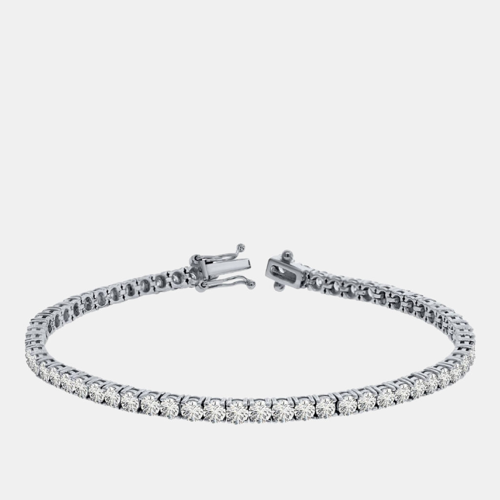 2.5 cts Brilliant Cut Round Lab Grown Diamond 14K Solid White Gold 7" Tennis Bracelet 2.5 cts Brilliant Cut Round Lab Grown Diamond 14K Solid White Gold 7" Tennis Bracelet