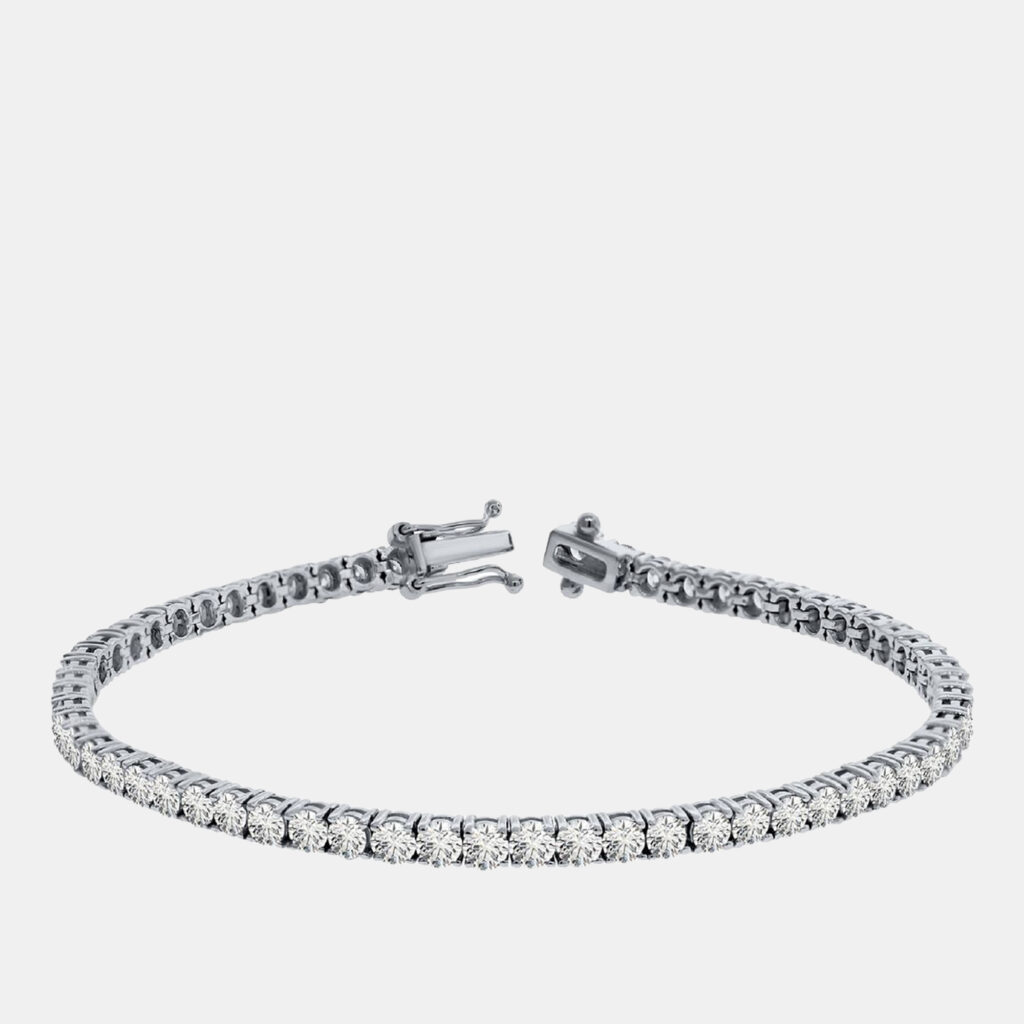 3.00 cts Brilliant Round Cut Lab Grown Diamond 14K Solid White Gold 7" Tennis Bracelet 3.00 cts Brilliant Round Cut Lab Grown Diamond 14K Solid White Gold 7" Tennis Bracelet