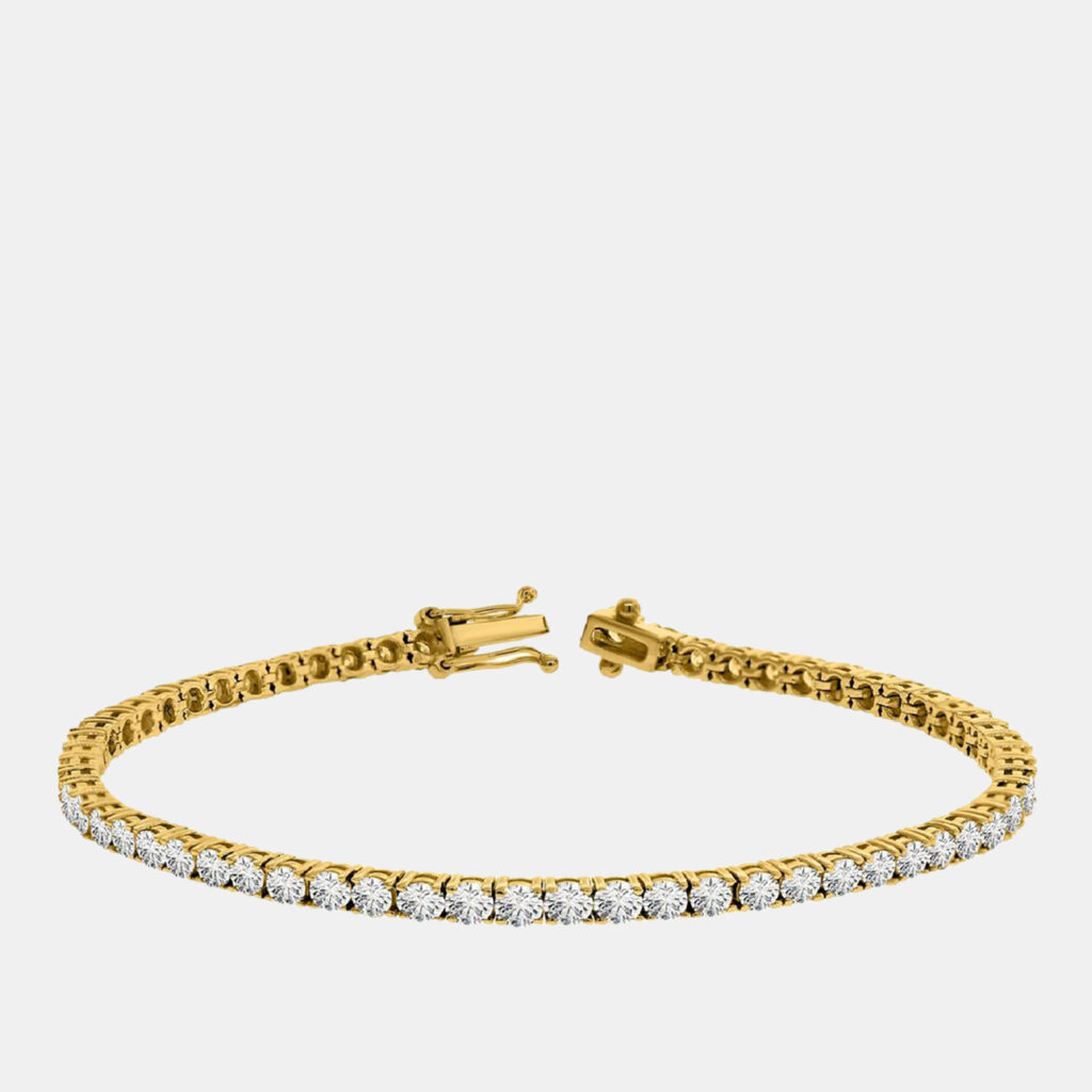 4.00 cts Brilliant Round Lab Grown Diamond 14K Solid Yellow Gold 7" Tennis Bracelet 4.00 cts Brilliant Round Lab Grown Diamond 14K Solid Yellow Gold 7" Tennis Bracelet